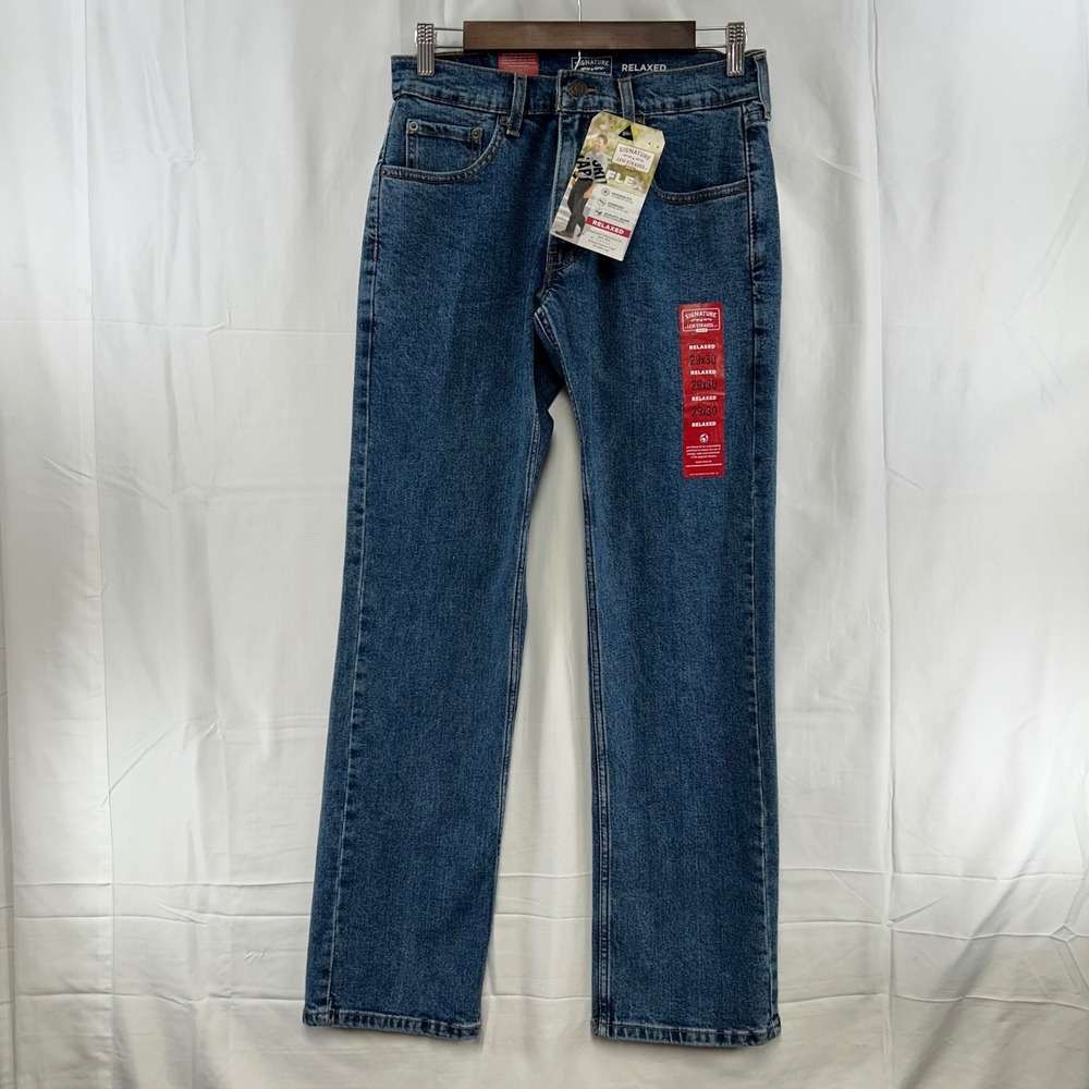 Signature Levi Strauss Jeans Mens 29x30 Blue Relaxed Fit Straight Leg 91408-0005